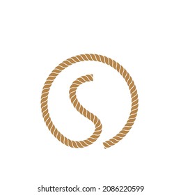 s letter rope vector icon  illustration design template