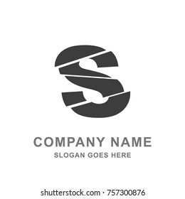 S Letter Samurai Style Simple Modern Font Logo Vector Icon