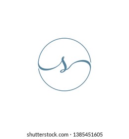 S letter script luxury circle logo designs