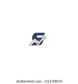 S letter with SEO graphc vector logo design