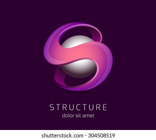 s letter shape logo design template