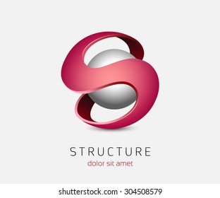 s letter shape logo design template