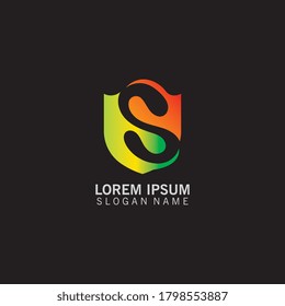 S letter Shield combination logo business template design vector