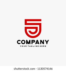 S letter shield logo design vector. Monogram outline logo design.