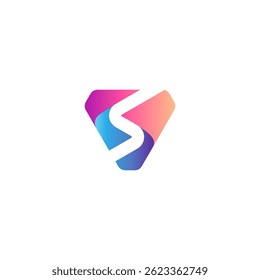 S Buchstabe und Schild Logo Design