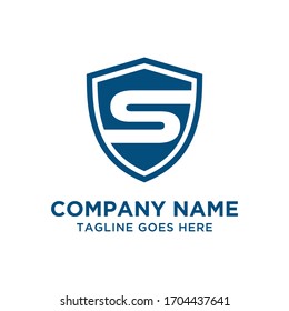 S Letter Shield Logo Vector Design Template