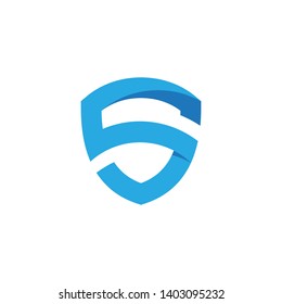 S Letter shield vector illustration design