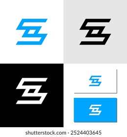 s letter sign icon white and black logo