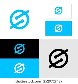 ícone de sinal de letra s logotipo branco e preto