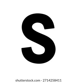 Diseño de ilustración plana de Vector de silueta de letra S.