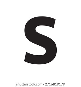 Diseño plano de la ilustración del Vector de la silueta de la letra S en fondo blanco