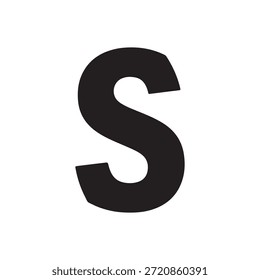 Diseño de ilustración plana de Vector de silueta de letra S