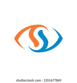 S Letter Simple Watch Eye Symbol Logo Template