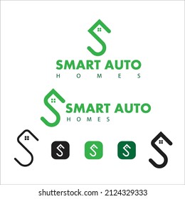 S letter smart auto homes Creative modern new stylish logo design concept 2022. new logo design vector template 2022. New flat manual letter logo.