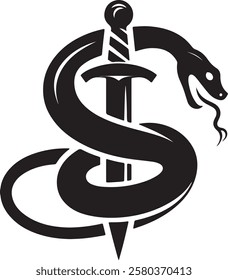 s letter snake icon on white
