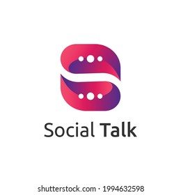 S Letter Social Media Talk Live Video Online Chatting Messaging App Logo