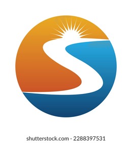 S letter solar globe logo