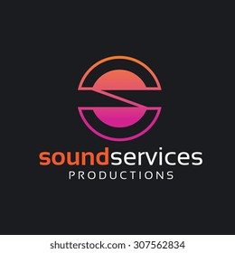 S letter, Sound services vector logo template