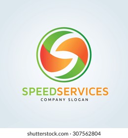 S letter, Speed Services vector logo template