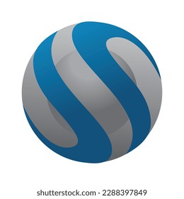 S letter sphere logo icon template 1