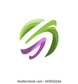 s letter splash tech icon logo template 