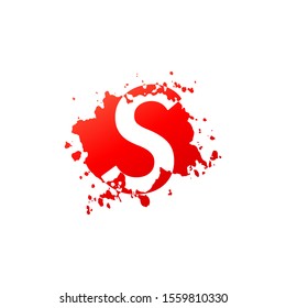 S Letter Splatter logo.  Abstract Design concept blood splash  with hidden letter S logo icon for initial, company identity and more brands.