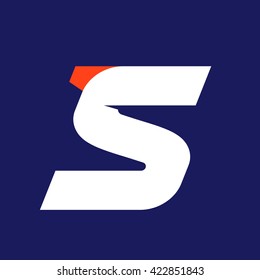 S letter sport logo design template. Typeface for sportswear, app icon, corporate identity, labels or posters.