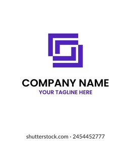 S Carta Marco cuadrado Conexión Logo Vector Abstractas Ilustración Icono Diseño Elemento de Plantilla 