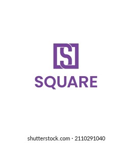 S letter square logo icon sign design concept. Vector illustration
