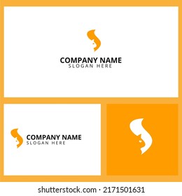S letter Squirrel with negative space concept logo vector