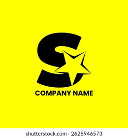 Design do logotipo comercial estrela carta S