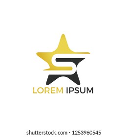 S letter Star concept logo design.