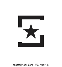 S letter with star logo design vector