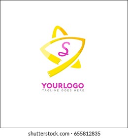 S Letter star logo icon design template elements