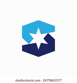 Ilustración del Vector del logotipo de la estrella de la letra s	