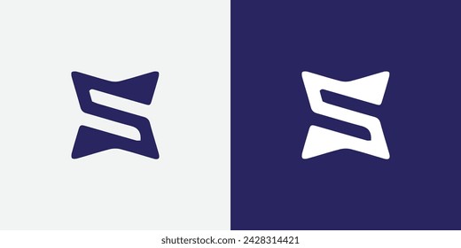 S letter star shape logo design vector template