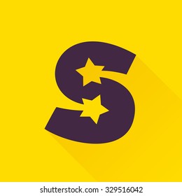 S letter with star. Vector design template elements for your application or corporate identity.