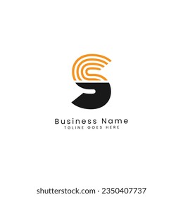 S Letter Stock Illustration with Geometric Lines Vector Logo. Alphabet S in Half Solid Half Lines Style