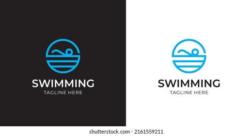 Concepto de logotipo de la carta S + piscina	