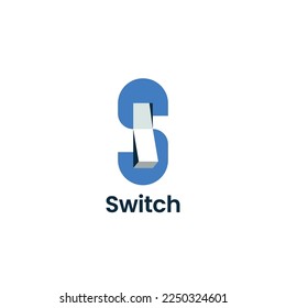 S letter switch logo vector icon illustration