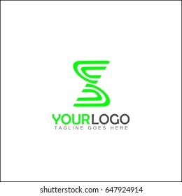 S letter tech logotype. Abstract line art chip creative sign symbol. Science universal vector logo icon.