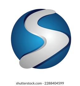 S letter tech sphere logo template 1