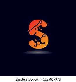 S Letter technology Logo design, Creative concept network Vector Template