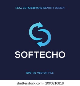 S letter technology, soft, internet, tech, web vector illustration modern unique and creative logo design template