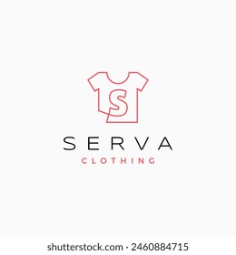 s letter tee tshirt apparel clothing monogram logo vector icon illustration