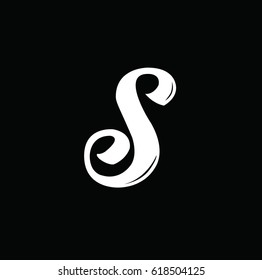 s letter, text design. Vector calligraphy. Typography poster. Usable as background.