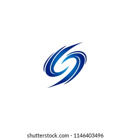s letter tornado spin line art vector logo design