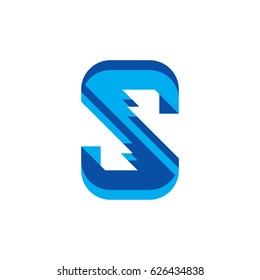 S letter - vector business logo template concept illustration for corporate identity. Abstract geometric creative sign for mobile application. Graphic design element. 