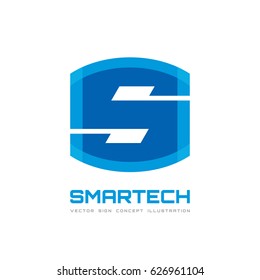 S letter - vector business logo template concept illustration for corporate identity. Abstract geometric creative sign for mobile application. Graphic design element. 