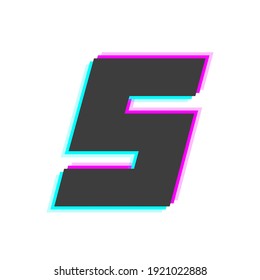 Desenfoque vectorial de letra S, fuente de color de moda. Para logotipo de aplicación móvil, afiche creativo, elemento de diseño y más